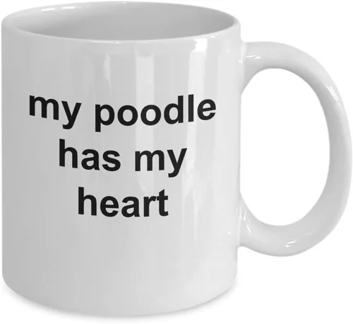 Vista 2 de Funny Mug Poodle Has My Heart - 11 or 15 oz Coffee Tea Cup with Unique saying Pedigree Dog