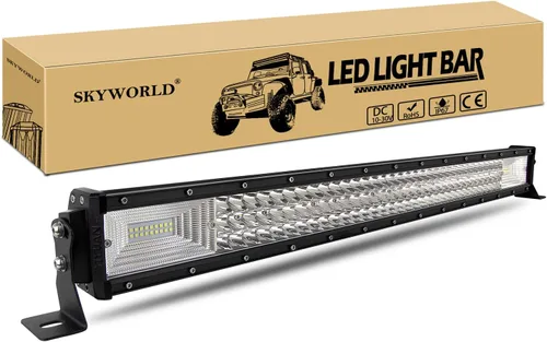 Vista 13 de SKYWORLD 22 pulgadas 270 W triple fila 7D LED barra de luz de trabajo Spot Flood Combo Beam DC 12V-24V 6000K impermeable vehículos todoterreno 4x4
