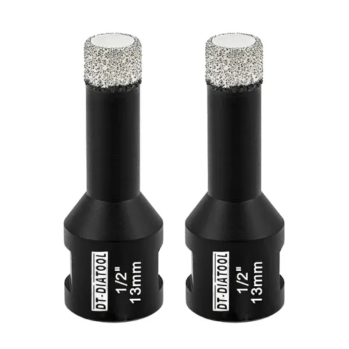 Vista 21 de DT-DIATOOL Broca de núcleo de diamante de 1/4 pulgada con hilo 5/8"-11 de vacío soldado para baldosas de porcelana, cerámica, gres, mármol, granito