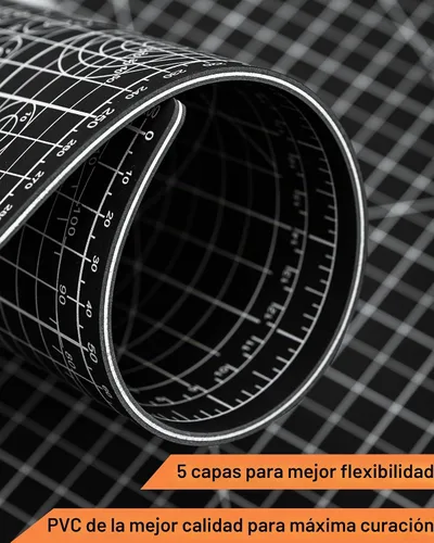 Vista 3 de Alfombrilla de corte autorreparable de 9 x 12 pulgadas, alfombrilla de costura giratoria Idemeet para manualidades, protector de mesa de hoja de 5