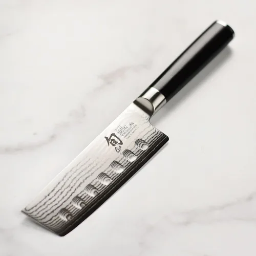 Vista 3 de Shun Cuchillo Nakiri clásico de borde hueco de 5 pulgadas