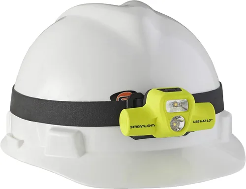 Vista 3 de Streamlight 61460 USB HAZ-LO - Linterna frontal intrínsecamente segura de 250 lúmenes con sistema de carga de 120 V CA, correa elástica