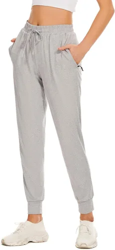 Vista 3 de BATHRINS Women's Lightweight Sweatpants Comfy Workout Joggers Lounge Pants with Zipper Pockets