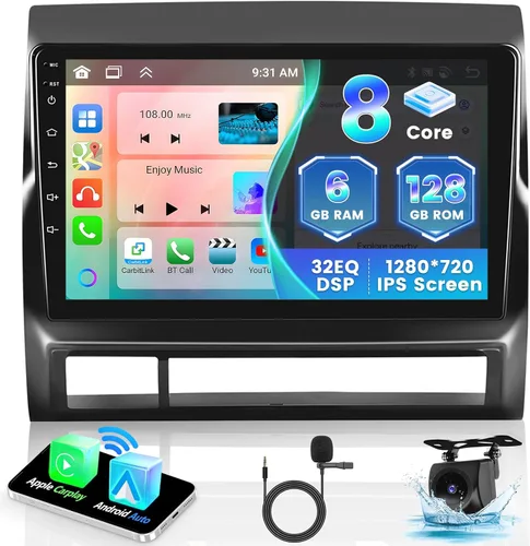 Vista 11 de [5G WiFi DSP 4+64G] Hikity Android 15 Estéreo para automóvil para Toyota Tacoma 2005-2015 con Carplay Android Auto, pantalla táctil IPS de 9