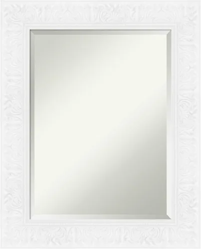 Vista 29 de Amanti Art - Espejo de baño blanco para sobre lavabo, espejo de tocador rectangular blanco de 35x45 para gabinete, marco moderno extragrande, se