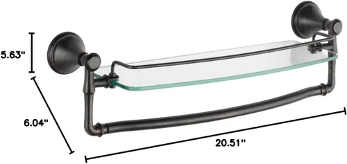 Vista 9 de Delta Faucet Cassidy. Estante de vidrio con barra, de 24 pulgadas., 79710-RB