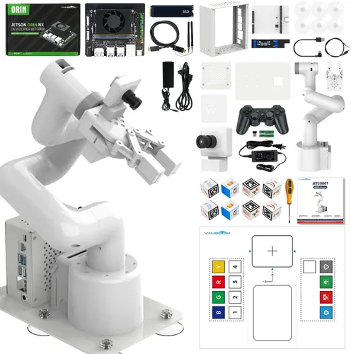 Vista 10 de Yahboom Jetson Nano - Brazo robot colaborativo de 4 GB ROS programable OpenCV para ingenieros mecánicos, 7Dof con pinza adaptativa