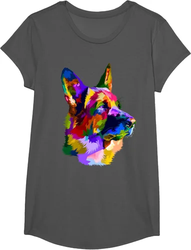 Vista 34 de Camiseta con retrato de pastor alemán para dueños de perros, Negro, S