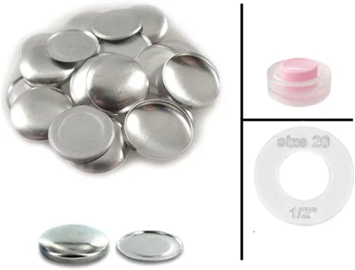 Vista 10 de Tamaño 20 (1/2") botones para cubrir/Self Cover botones con Wire Backs por I Craft for Less – QTY 75