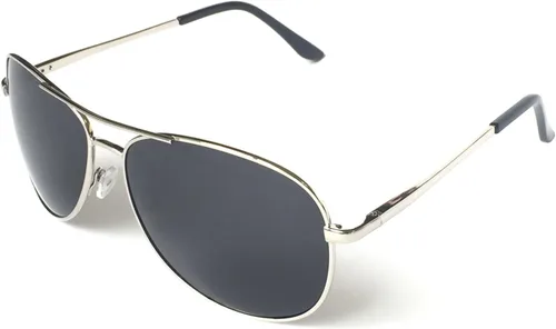 Vista 19 de J+S Military Style Polarized Aviator Sunglasses, for Men/Women Marco negro/ lente negro