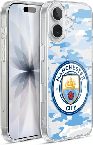 Vista 204 de Head Case Designs Funda de gel con licencia oficial del Manchester City Man City FC Blue Moon Badge Camou [protección de grado militar] compatible