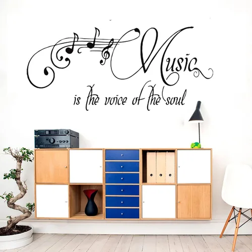 Vista 11 de Calcomanías de pared de notas musicales, notas musicales creativas, calcomanías de pared de vinilo extraíbles para aula, estudio de música, sala