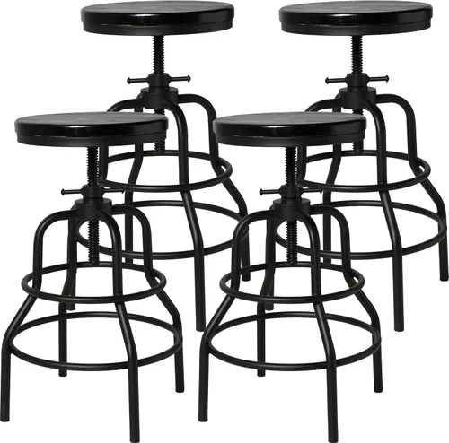 Vista 13 de LOKKHAN Taburetes de bar industriales - Taburete de bar giratorio de cuero y metal - De 20 a 27 pulgadas de alto, altura ajustable para encimera