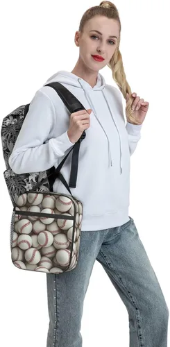 Vista 7 de Lonchera aislada para niños y adultos, lonchera de béisbol para el trabajo, picnic, escuela, viajes, senderismo, playa o pesca, bolsa de almuerzo
