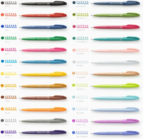 Vista 7 de Pentel SES15C-24ST Rotulador con Punta de Pincel Sign Pen, Juego de 24