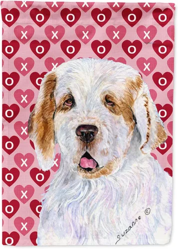 Vista 134 de Caroline's Treasures SS4484GF Bandera de jardín con diseño de bulldog inglés y corazones para el Día de San Valentín, bandera decorativa para patio