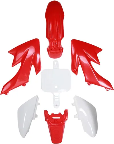 Vista 3 de Kit de carenado de plástico para CRF XR XR50 CRF50 110cc 125cc Pit Dirt Bike (4 negro + 3 blanco)