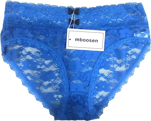 Vista 3 de Mboosen 6 Bragas para mujer de encaje transpirable ropa interior mediados de altura más