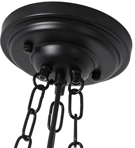 Vista 8 de FCTWAKS Lámpara colgante grande de vidrio lechoso, candelabro de techo estilo Schoolhouse de mediados de siglo de 14", candelabro vintage