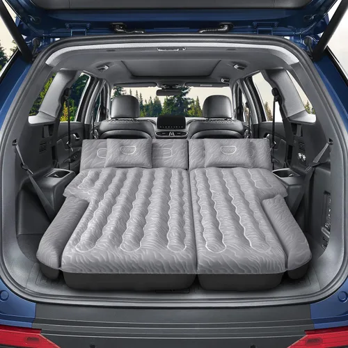 Vista 9 de Cama inflable de colchón de aire para SUV, cama de campamento de viaje de doble cara con bomba de aire y 2 almohadas para SUV universal