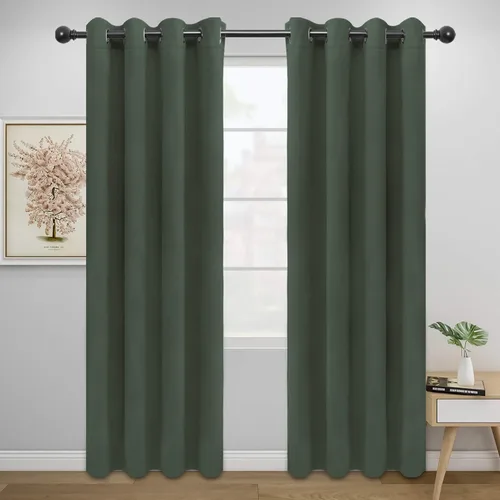 Vista 179 de Easy-Going - Cortinas opacas para dormitorio, aislamiento térmico sólido con ojales, cortinas de ventana para reducción de ruido, cortinas