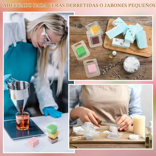 Vista 6 de Moldes de cera derretida Wesiti – 50 piezas de conchas transparentes vacías de plástico para velas sin mecha, moldes de chocolate DIY, moldes
