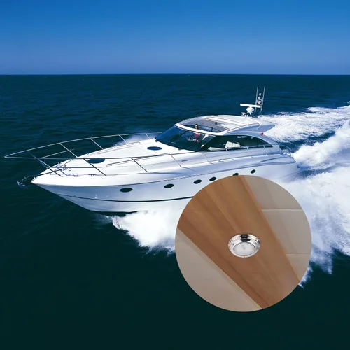 Vista 2 de Luz de cúpula marina LED para cabina de barco, color blanco, con interruptor, montaje en superficie de acero inoxidable, 12 voltios (4.18 pulgadas)