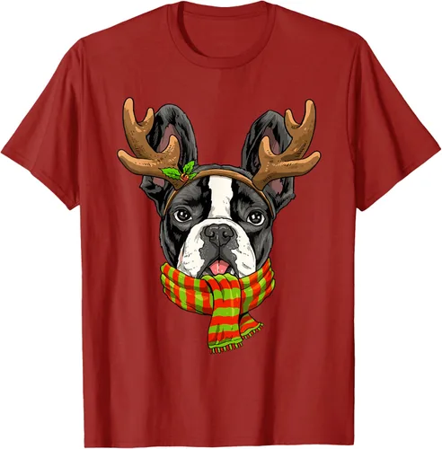 Vista 23 de Camiseta de Navidad para perro Bulldog Francés, Negro, S