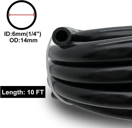 Vista 4 de 6mm 1/4" Manguera de vacío de silicona de línea de tubo flexible 275 PSI presión máxima 10 pies para líneas de vacío automotriz, turbocompresores