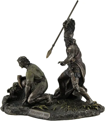 Vista 3 de Veronese Design Nibelungenlied Siegfried's Tod Hagen Killing Siegfried - Estatua de bronce con acabado en bronce