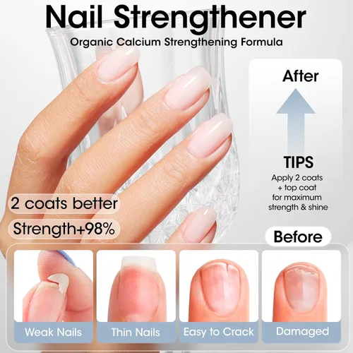 Vista 7 de GELLEN Base de esmalte de uñas transparente, no necesita lámpara, sin Secado rápido, no apto para esmalte de gel, capa base de color blanco lechoso