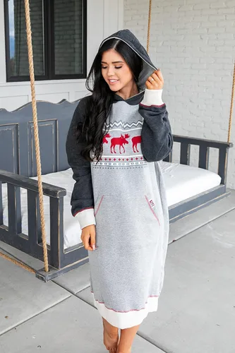 Vista 135 de Lazy One Sudadera con capucha de gran tamaño, ropa de dormir cómoda, vestido de suéter para mujer