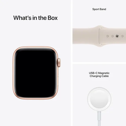 Vista 5 de Apple Reloj SE 1.732 in GPS Caja de Aluminio Oro - Correa Deportiva Starlight