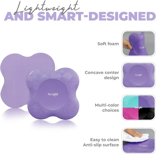 Vista 3 de Yes4All Yoga Knee Pads, Thick Cushion for Knee & Elbow, Set of 2 B. Púrpura