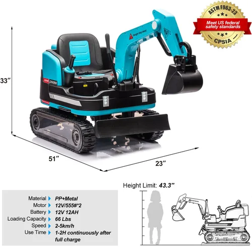 Vista 7 de Excavadora giratoria de 360 grados y excavadora Azul