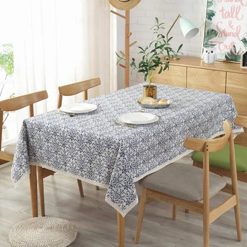 Vista 2 de Bringsine - Mantel de lino lavable, diseño vintage, varios tamaños