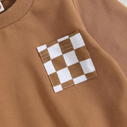 Vista 5 de Conjunto de 2 piezas de sudadera de manga larga con cuello redondo para bebé niño y niña