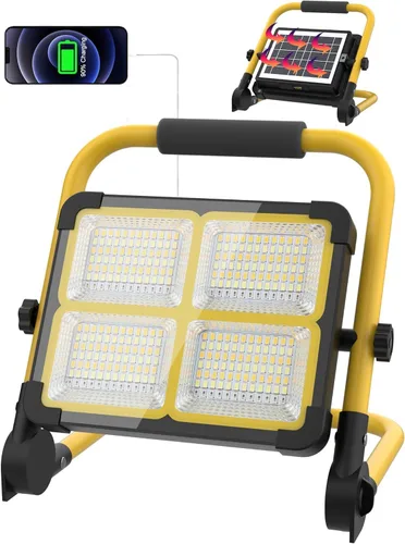 Vista 9 de MASMEJOR Luz de trabajo recargable solar, 10000LM, 6000mAh, 5 modos de L-300LEDs