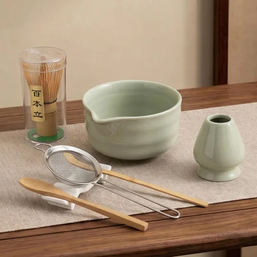 Vista 9 de YOLIFE Juego de batidor de matcha, kit de 7 piezas para ceremonia de té Verde Matcha