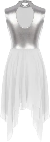 Vista 4 de iiniim Vestido de baile litúrgico de alabanza litúrgica sin mangas con dobladillo asimétrico para mujer