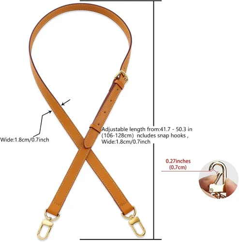 Vista 7 de BMBMLV Vachetta - Correas cruzadas ajustables de cuero genuino, Marrón miel