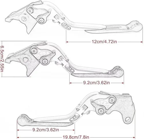 Vista 3 de Motorcycle Clutch Lever for FZ8 FZ-8 2011 2012 2013 2014 2015 2016-2020 Motorcycle Adjustable Folding Extendable Brake Clutch Levers Handle