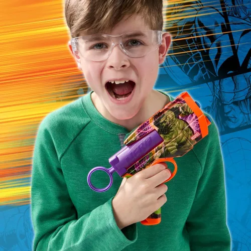 Vista 11 de Nerf Marvel Hulk Dart Blaster 4 dardos de espuma Nerf N1 Diseños de piel inspirados en Hulk Regalos para llenar calcetines navideños