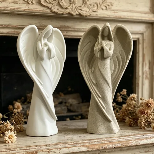 Vista 6 de Artgenius Estatua antigua de ángel guardián rezando, figura de ángel conmemorativo de 8.8 pulgadas y escultura para recuerdo, decoración, regalo