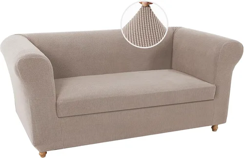 Vista 10 de UNBBRRL Funda de sofá Chesterfield de jacquard elástico, fundas de cojín gruesas para sofá, protector de muebles para sala de estar