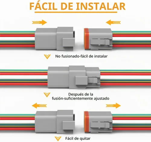 Vista 2 de Newdeli Deutsch - Kit de conectores de 12 pines, impermeable, conector eléctrico de 16 AWG macho y hembra, conectores de cable automotriz