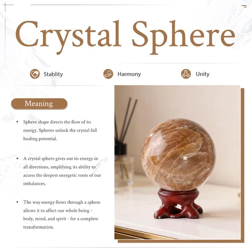 Vista 2 de Nupuyai Escultura de bola de cristal Moon Planet con soporte acrílico, esfera redonda, decoración de piedra de cristal para mesa de oficina en casa