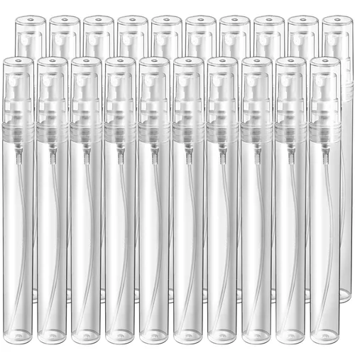 Vista 10 de Teenitor Mini botella de aerosol, 20 unidades, botella de perfume recargable de viaje de 0.2 fl oz, botella de perfume de niebla fina, mini