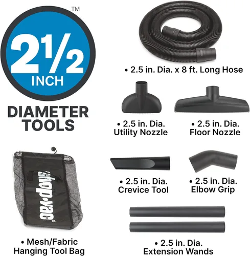 Vista 3 de Shop-Vac 8251205 Aspiradora utilitaria húmeda y seca de 12 galones, 5.5 CV pico, tecnología de motor SVX2, manguera de 2.5 pulgadas de diámetro x 8
