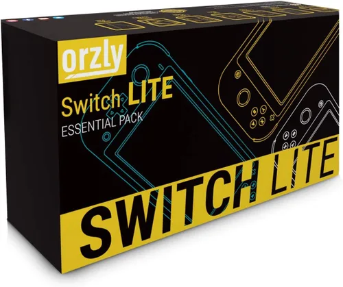 Vista 2 de Orzly Switch Lite Accessories Bundle - Funda y protector de pantalla para consola Nintendo Switch Lite, cable USB, soporte para juegos, funda